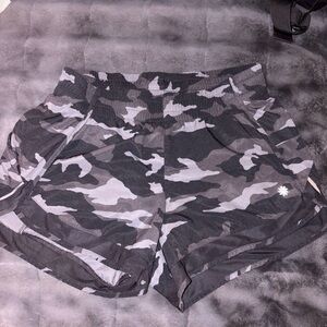 Athleta Black and Gray Camouflage Athletic Shorts